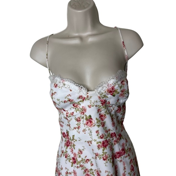 House of CB Corset Crepe Midi Sundress sz L+ XL in rose print - Picture 3 of 10